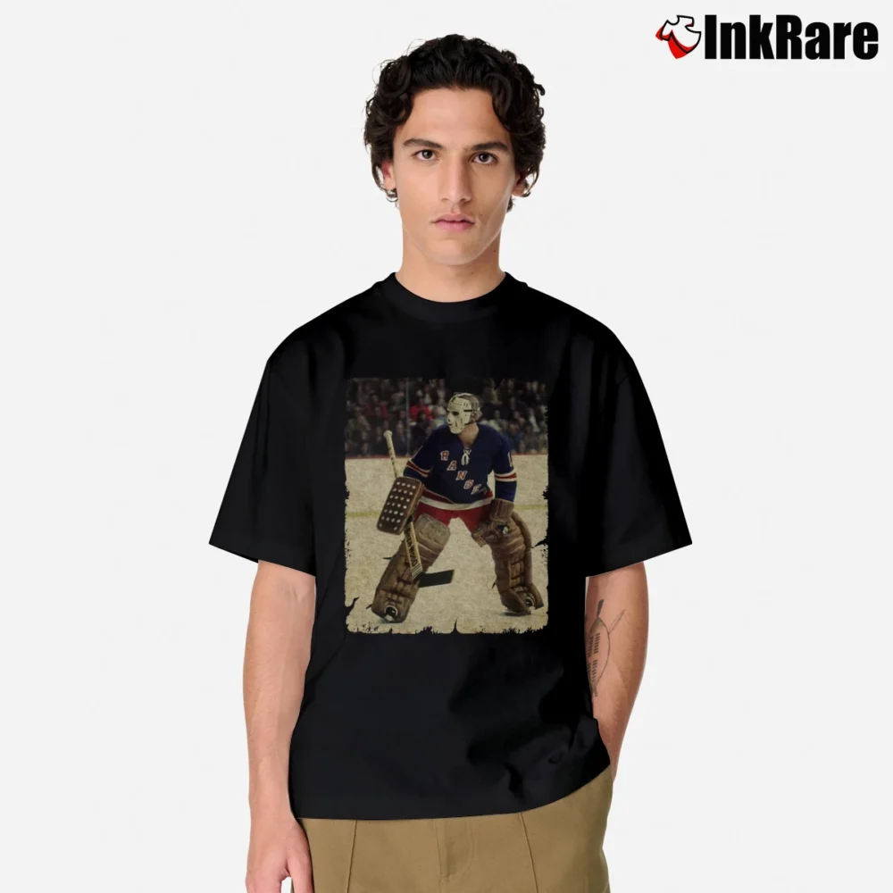 Men’s 70s Ed Giacomin New York Rangers Classic T-Shirt in black | Soft, Breathable Everyday Wear