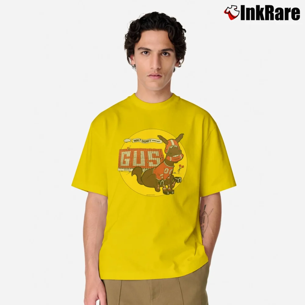 Men’s 70s Gus 1976 Mule Football Walt Disney World Disneyland Movie Cartoon Promo Classic T-Shirt in yellow | Soft, Breathable Everyday Wear