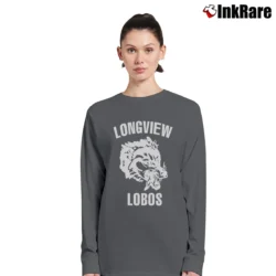 Women’s 70s Longview Lobos Texas Long-Sleeve Top in charcoal | Sleek, Versatile, All-Season