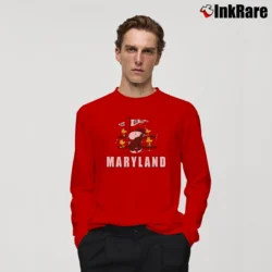 Men’s 70s Maryland Terrapins Snoopy Woodstock Peanuts Long-Sleeve Shirt in red | Sleek, Lightweight, Year-Round Wear