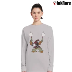 Women’s 70s Mickey Mouse Cowboy Double Gun Long-Sleeve Top in sport grey | Sleek, Versatile, All-Season