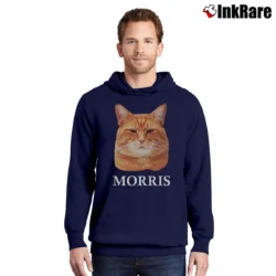 Men’s 70s Morris The Cat 9 Lives Brand Pullover Hoodie in navy | Cozy, Durable, Modern Fit