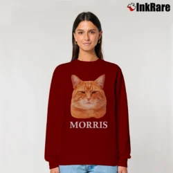 Women’s 70s Morris The Cat 9 Lives Brand Relaxed Sweatshirt in maroon | Soft, Laid-Back Vibe