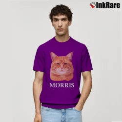 Men’s 70s Morris The Cat 9 Lives Brand Classic T-Shirt in purple | Soft, Breathable Everyday Wear