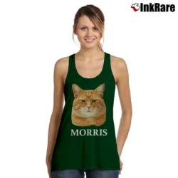 Women’s 70s Morris The Cat 9 Lives Brand Tank Top in forest green | Lightweight, Movement-Friendly
