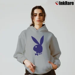 Women’s 70s Playboy Bunny Ringer Party Cozy Hoodie in sport grey | Warm, Structured, Stylish