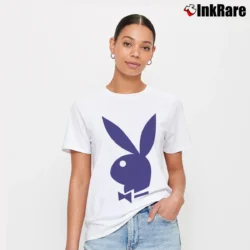 Women’s 70s Playboy Bunny Ringer Party Signature T-Shirt in white | Soft, Flattering Fit