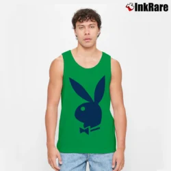 Men’s 70s Playboy Bunny Ringer Party Tank Top in irish green | Breathable, Active-Friendly Design