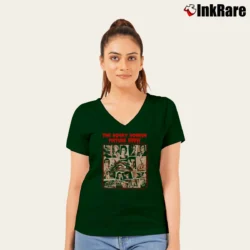 Women’s 70s Rocky Horror Picture Show V-Neck Tee in forest green | Chic Neckline, Soft Texture