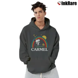 Men’s 70s Snoopy Peanuts Rainbow Pullover Hoodie in charcoal | Cozy, Durable, Modern Fit