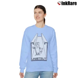 Women’s 70s Unistrut Mr Strut Walt Disney Eberl Iron Works Relaxed Sweatshirt in light blue | Soft, Laid-Back Vibe
