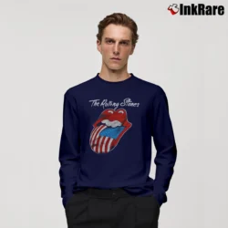 Men’s 80s 1981 The Rolling Stones North American Rock Concert Tour Long-Sleeve Shirt in navy | Sleek, Lightweight, Year-Round Wear