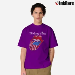 Men’s 80s 1981 The Rolling Stones North American Rock Concert Tour Classic T-Shirt in purple | Soft, Breathable Everyday Wear