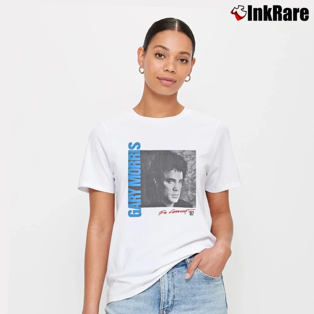 Women’s 80s 1987 Gary Morris Country Music Concert Tour Signature T-Shirt in white | Soft, Flattering Fit
