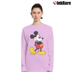 Women’s 80s 90s Mickey Mouse Disney Vintage Long-Sleeve Top in light pink | Sleek, Versatile, All-Season