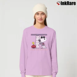 Women’s 80s 90s Peanuts Joe Buckeye Football Ohio State Pride Long-Sleeve Top in light pink | Sleek, Versatile, All-Season