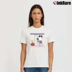 Women’s 80s 90s Peanuts Joe Buckeye Football Ohio State Pride Signature T-Shirt in white | Soft, Flattering Fit