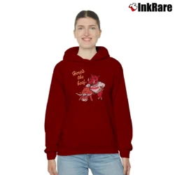 Women’s 80s Arkansas Razorbacks University Mascot Here's The Beef Cozy Hoodie in maroon | Warm, Structured, Stylish