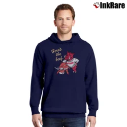 Men’s 80s Arkansas Razorbacks University Mascot Here's The Beef Pullover Hoodie in navy | Cozy, Durable, Modern Fit