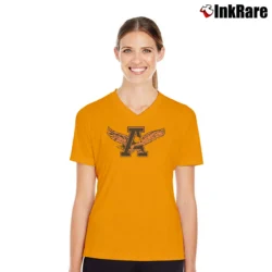 Women’s 80s Auburn Tigers War Eagle Graphic V-Neck Tee in orange | Chic Neckline, Soft Texture