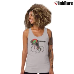 Women’s 80s B Kliban Cycling Fat Cat Tourist Tank Top in sport grey | Lightweight, Movement-Friendly