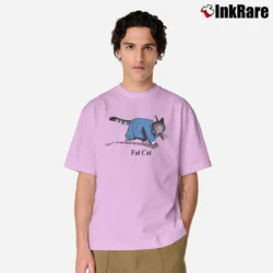 Men’s 80s B Kliban Fat Cat Businessman Classic T-Shirt in light pink | Soft, Breathable Everyday Wear