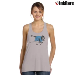 Women’s 80s B Kliban Fat Cat Businessman Tank Top in sport grey | Lightweight, Movement-Friendly