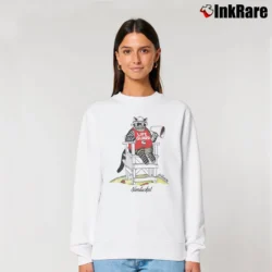 Women’s 80s B Kliban Fat Cat Nantucket Lifeguard Relaxed Sweatshirt in white | Soft, Laid-Back Vibe