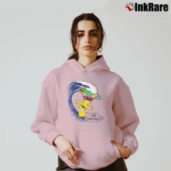 Women’s 80s Bart Simpson Surf Promo The Simpsons Cozy Hoodie in light pink | Warm, Structured, Stylish