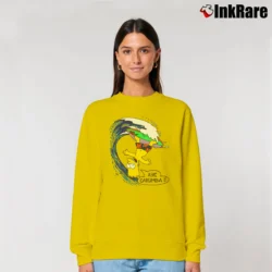Women’s 80s Bart Simpson Surf Promo The Simpsons Relaxed Sweatshirt in yellow | Soft, Laid-Back Vibe