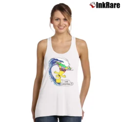 Women’s 80s Bart Simpson Surf Promo The Simpsons Tank Top in white | Lightweight, Movement-Friendly