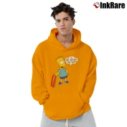 Men’s 80s Bart Simpson Who the Hell Are You The Simpsons Pullover Hoodie in orange | Cozy, Durable, Modern Fit