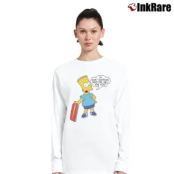 Women’s 80s Bart Simpson Who the Hell Are You The Simpsons Long-Sleeve Top in white | Sleek, Versatile, All-Season