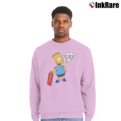 Men’s 80s Bart Simpson Who the Hell Are You The Simpsons Crewneck Sweatshirt in light pink | Cozy Fabric, Clean Style