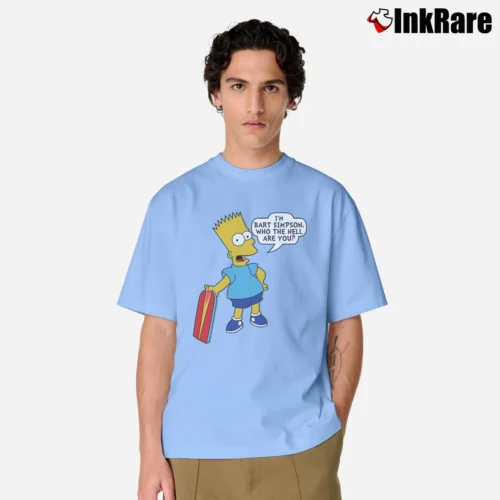 80s Bart Simpson Who the Hell Are You The Simpsons Men’s Classic Tee in light blue – Premium Comfort Men’s 80s Bart Simpson Who the Hell Are You The Simpsons Classic T-Shirt in light blue | Soft, Breathable Everyday Wear