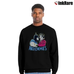 Men’s 80s Batman Joker Arch Enemies DC Comics Crewneck Sweatshirt in black | Cozy Fabric, Clean Style