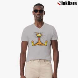 Men’s 80s Bill The Cat Bloom County Cartoon V-Neck Tee in sport grey | Sharp, Breathable, Everyday Staple