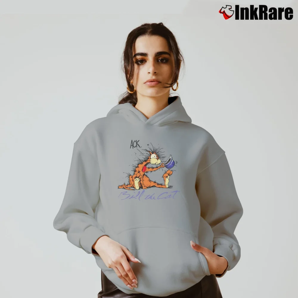 Women’s 80s Bill The Cat Bloom County Comic Cozy Hoodie in sport grey | Warm, Structured, Stylish