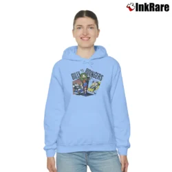 Women’s 80s Bloom County Bill The Cat Opus Boingers Comic Cozy Hoodie in light blue | Warm, Structured, Stylish