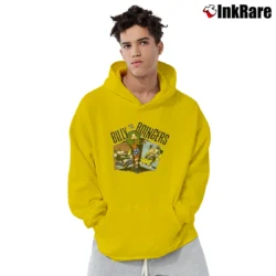Men’s 80s Bloom County Bill The Cat Opus Boingers Comic Pullover Hoodie in yellow | Cozy, Durable, Modern Fit
