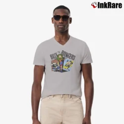 Men’s 80s Bloom County Bill The Cat Opus Boingers Comic V-Neck Tee in sport grey | Sharp, Breathable, Everyday Staple