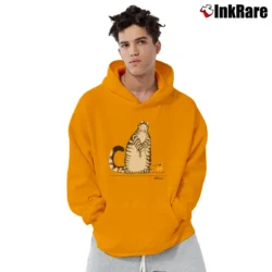 Men’s 80s Cat Walk Kitty Dog Puppy Pullover Hoodie in orange | Cozy, Durable, Modern Fit