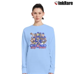 Women’s 80s Chicago Cubs Wild Bunch Caricature 1989 MLB Baseball Bobblehead Long-Sleeve Top in light blue | Sleek, Versatile, All-Season