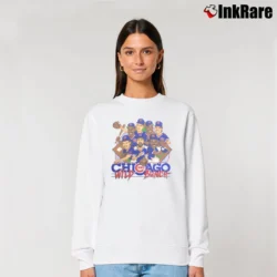 Women’s 80s Chicago Cubs Wild Bunch Caricature 1989 MLB Baseball Bobblehead Relaxed Sweatshirt in white | Soft, Laid-Back Vibe