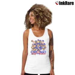 Women’s 80s Chicago Cubs Wild Bunch Caricature 1989 MLB Baseball Bobblehead Tank Top in white | Lightweight, Movement-Friendly