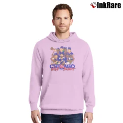 Men’s 80s Chicago Cubs Wild Bunch Caricature 1989 MLB Baseball Pullover Hoodie in light pink | Cozy, Durable, Modern Fit