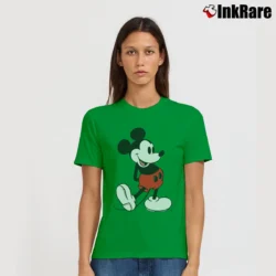 Women’s 80s Classic Mickey Mouse Disneyland Signature T-Shirt in irish green | Soft, Flattering Fit