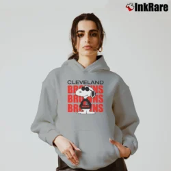 Women’s 80s Cleveland Browns Snoopy NFL Football Cozy Hoodie in sport grey | Warm, Structured, Stylish