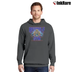 Men’s 80s Coors Light Beerwolf Gym Werewolf Mascot Pullover Hoodie in charcoal | Cozy, Durable, Modern Fit