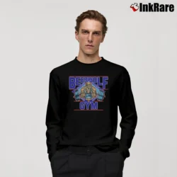 Men’s 80s Coors Light Beerwolf Gym Werewolf Mascot Long-Sleeve Shirt in black | Sleek, Lightweight, Year-Round Wear